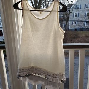 Fabric embellished hem Tank